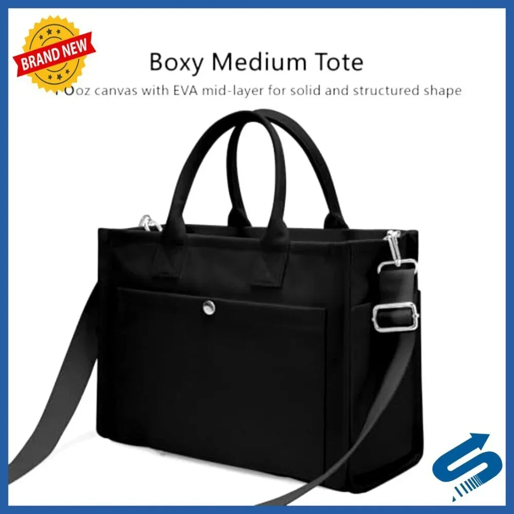 Heavy-Duty Canvas Tote Bag Adjustable Crossbody Shoulder Handbag 9 Pockets